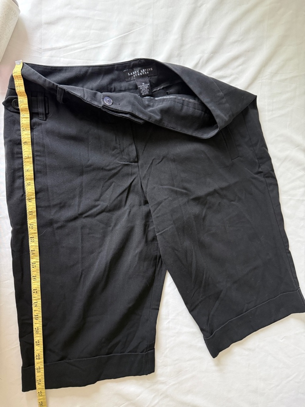 Larry Levine Black Flat-Front Women's Dress Shorts
